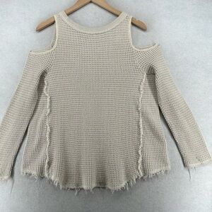 Free people waffle knit sweater